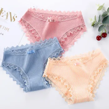 

lace panties women cotton sexy seamless briefs low waist underpants set fashion women underwear lingerie dropshipping 3 pcs/lot