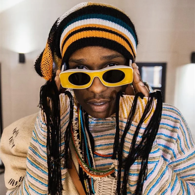 

Candy Color Square ASAP Rocky Snglasses For Women Men Luxury Brand Oversize Couple Sun Glasses Female Retro Hip Hop Shades Pink