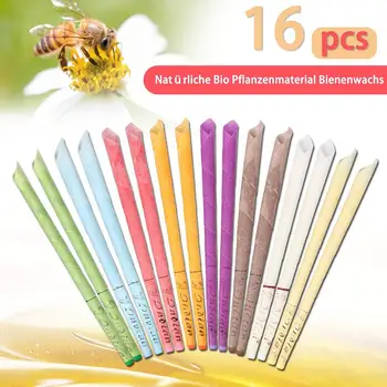 

16pcs Coning Beewax Natural Ear Candle Ear Treatment Ear WaxEar Candle Coning Beewax Therapy Straight Style Wax Removal Ear Care