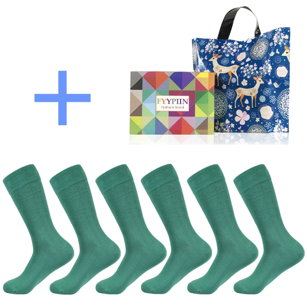 Men's Socks Black New Christmas Gift Box Cotton Socks Colorful Classic Solid Color Socks Men - Color: Gift box socks-13