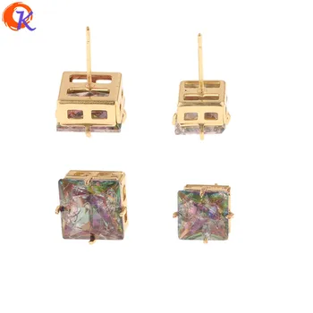

Cordial Design 50Pcs CZ Ear Stud/Fashion Earrings Jewelry/Square Shape/AB Crack Effect/Trendy Earrings/Earrings Stud For Women