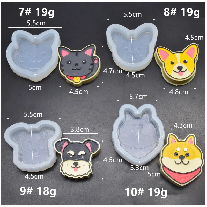 New Silicone Cartoon Dog Cat Molds For Cake Decoration DIY Fondant Chocolate Soap Mold Car Aromatherapy Plaster Clay Resin Tools