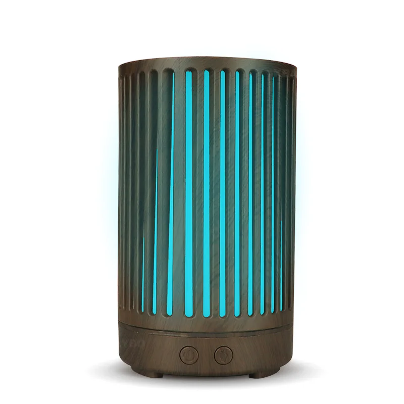 

OTOKU 100ml Electric Essential Oil Aroma Air Diffuser Air Humidifier wood Hollow Cylinder with 7 Color LED Night Lights for Home