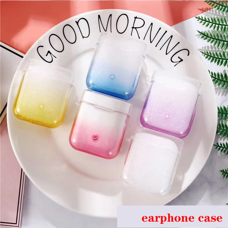 

For Xiaomi AirDots Pro case Gradient Color Transparent Protective Cover Earphone Case For Xiaomi Air Dots Pro silicon Clear case
