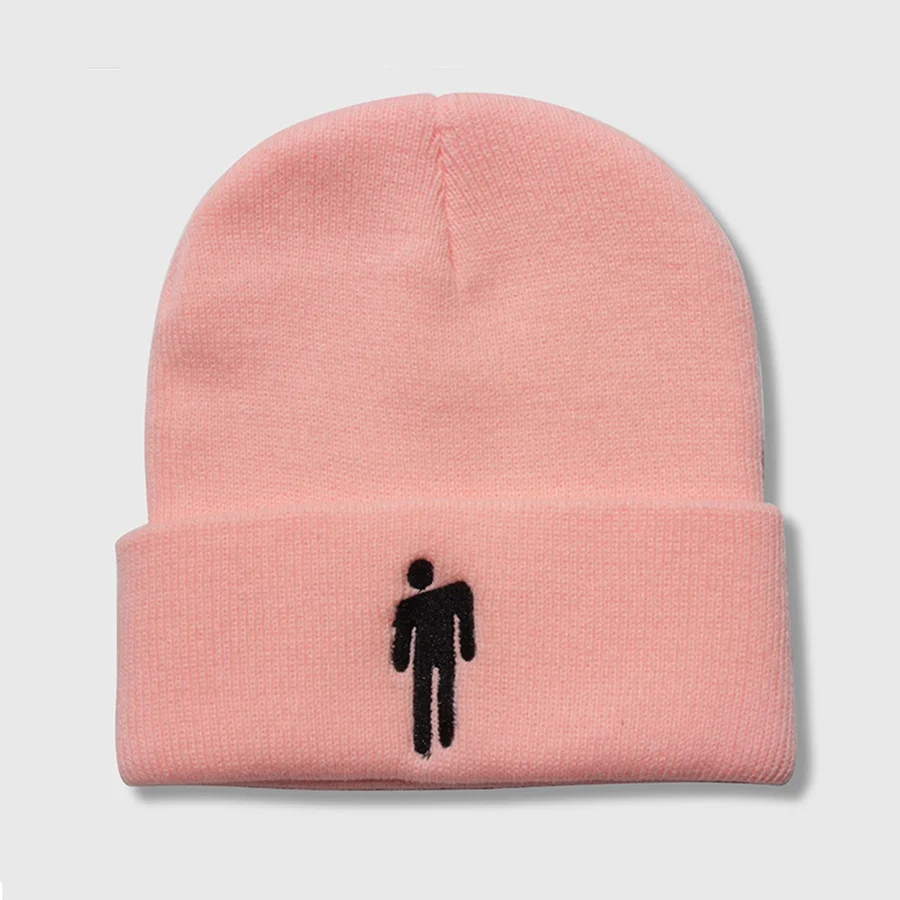 Billie Eilish шапочка с вышивкой, шапка для женщин и мужчин, вязаные теплые зимние шапки для мужчин и женщин, одноцветные хип-хоп Повседневные шапки с манжетами