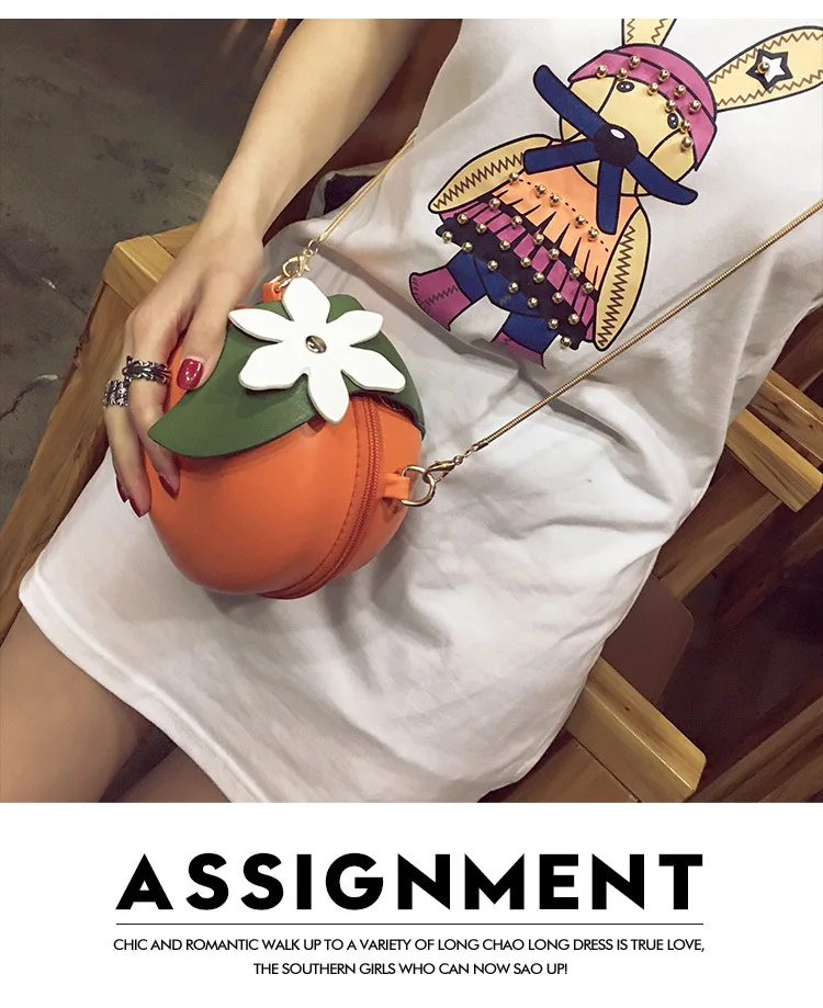 

2019 new style individual fruit-shaped small round bag mini-change mobile phone bag