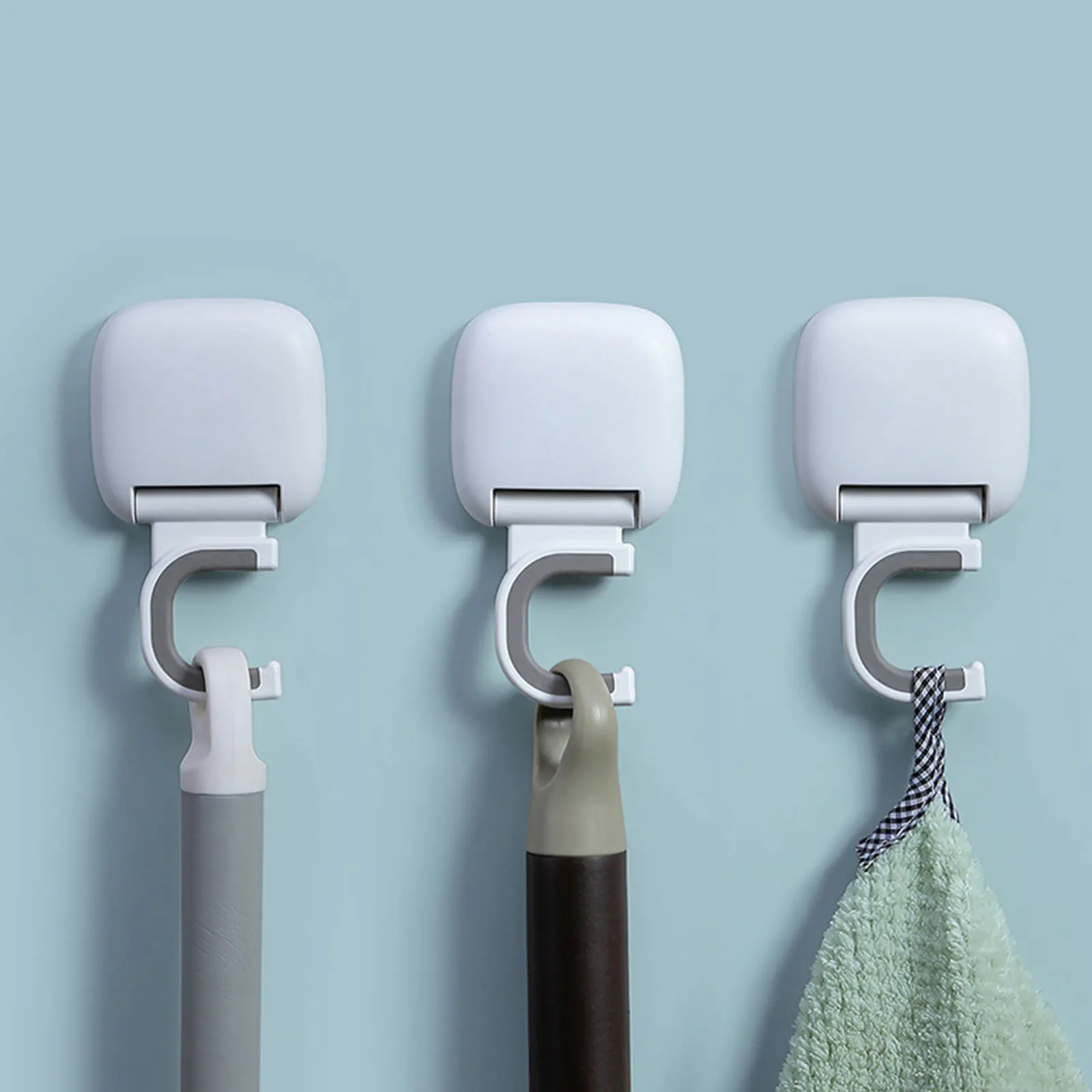 

Multi-Purpose Hooks Wall Mounted Mop Organizer Holder RackBrush Broom Hanger Hook Kitchen bathroom Non-marking Strong Hooks