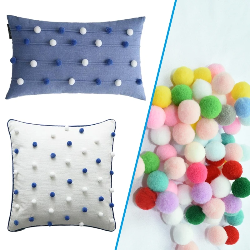 100pcs 15/20/25mm Fluffy Soft Pompom Ball DIY Handmade Kid Toy Doll Garment Sewing Material Color Pom Poms Decor Supplies Crafts