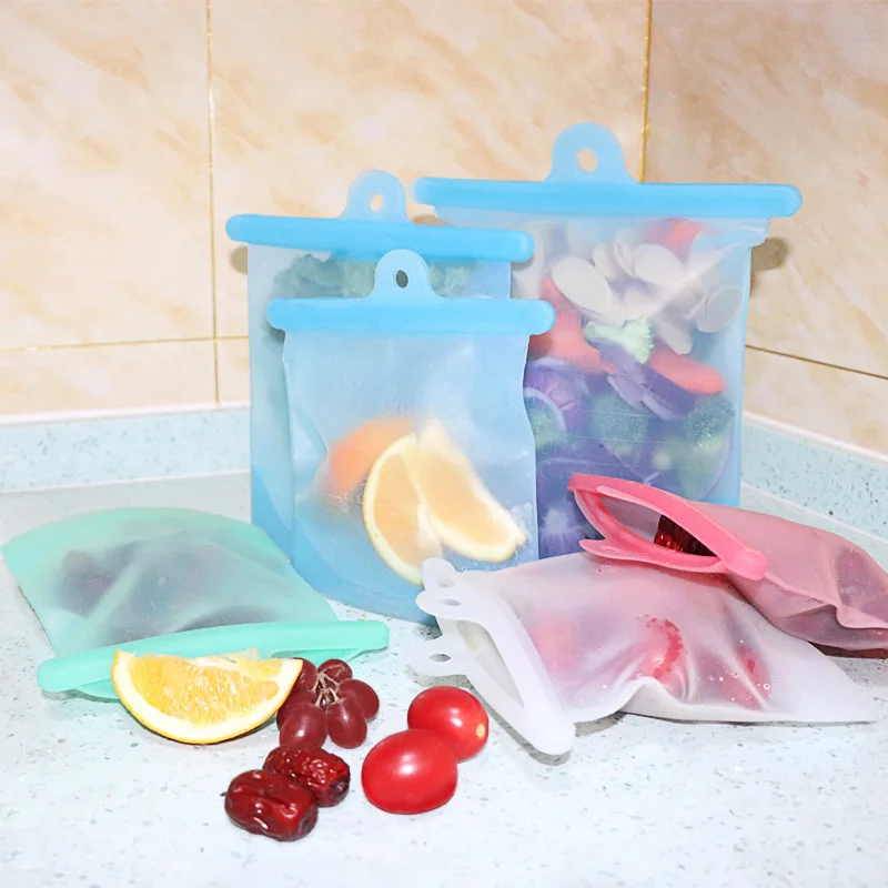 Многоразовый силиконовый мешок для хранения еды Ziplock силиконовые пакеты