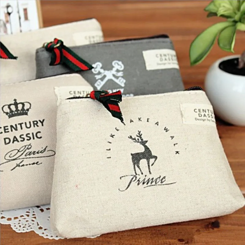 

1pcs/lot Party Favor Vintage animal series fabric Hand bag coin bag purses Coin wallet key bag fashion bag