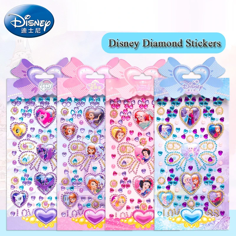 

3D Disney Frozen 2 Diamond Stickers Sofia the First DIY Three-Dimensional Decoration For Baby Girls Play House Toys Crystal Gift