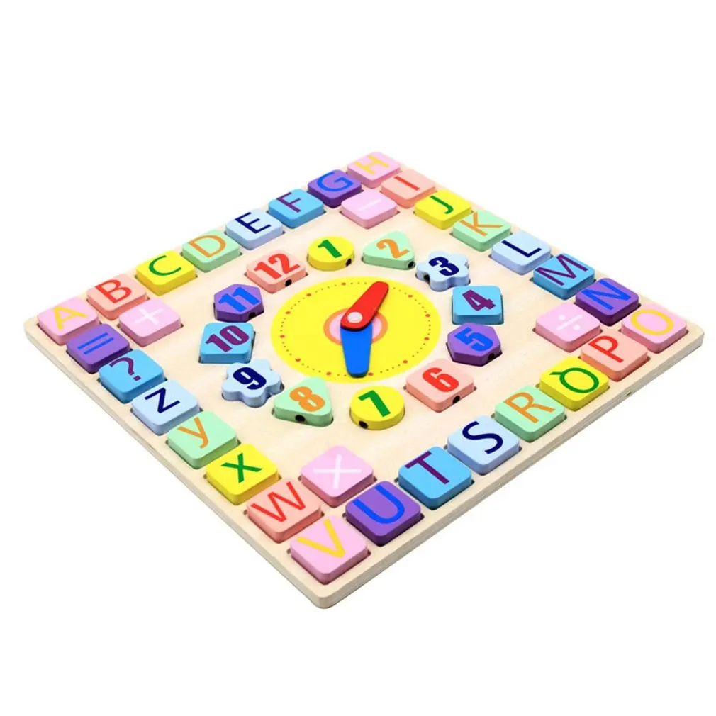 Деревянная игрушка красочные 12 чисел часы соответствующие игрушки Цифровой Геометрии когнитивные часы игрушки для детей ранняя образовательная игрушка головоломки
