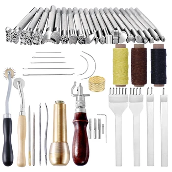 

LMDZ Leather Professional Stitching Punch Carving Kit Work Craft Tools Hand Cutter Carving Sewing Leathercraft Accessories