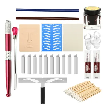 

Semi-Permanent Makeup Kit Eyebrow Lip Tattoos Blade Ink Practice Kit