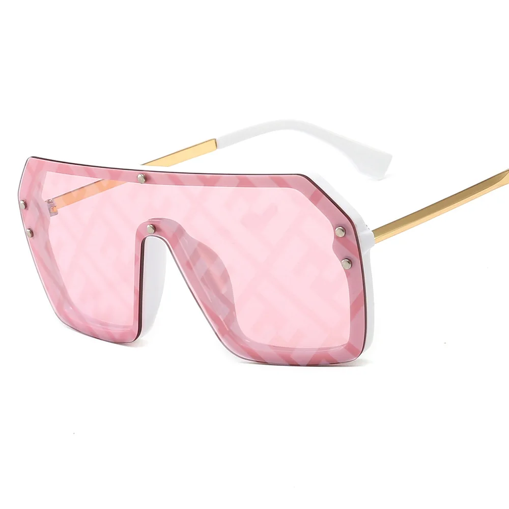 Новинка, женские солнцезащитные очки с буквой F, металлическая полуоправа, соединенные Модные солнцезащитные очки с оправой, европейские и американские Солнцезащитные очки 699