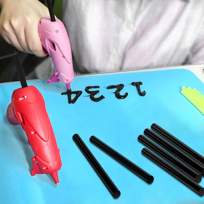 T TOVIA 60pcs/120pcs 핫멜트 접착제 총 공예 앨범 합금 액세서리 수리 도구에 대 한 블랙 핫멜트 접착제 스틱