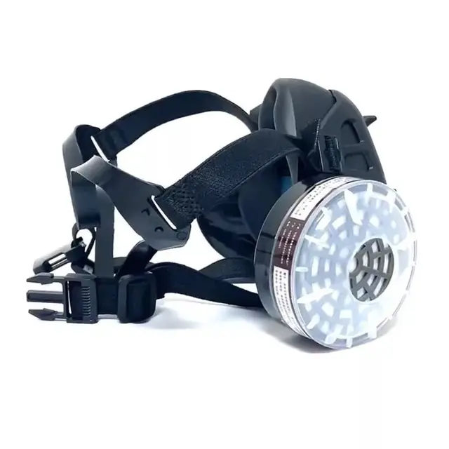 N95 Half Face Gas Mask With Antifog Glasses Chemical Dust Filter Breathing Respirators For