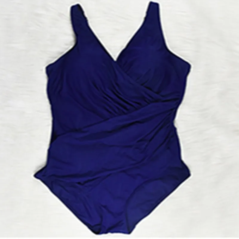 Navy blue Новинка, женское модное сексуальное бикини большого размера с v-образным вырезом, индивидуальное бикини большого размера, пляжная одежда, купальники - Цвет: Navy blue