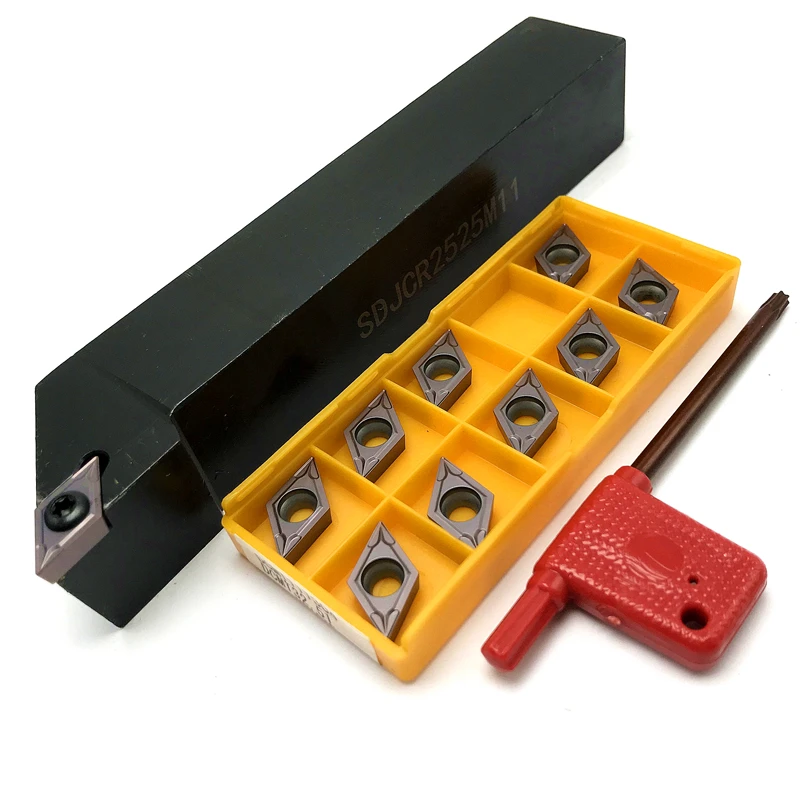 

SDJCR1212H11 SDJCR1616H11 SDJCR2020k11 SDJCR2525M11 External Tool Holder +DCMT11T304 DCMT11T308 Carbide Inserts Cutting Tool