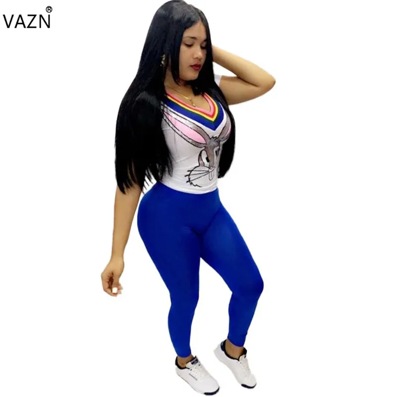 Новинка 2019 летний сексуальный женский синий комплект из 2 предметов VAZN NM8049 с