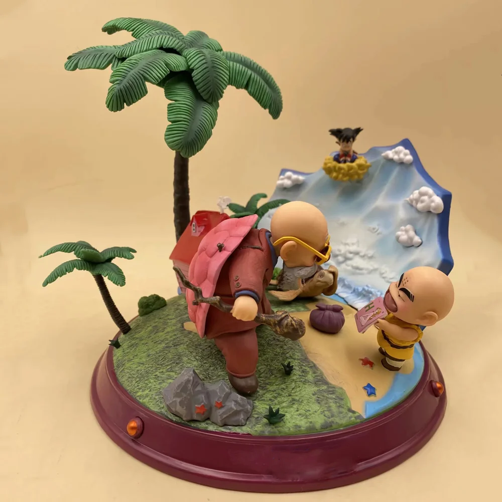 Anime Figures Dragon Ball Z Master Roshi Kuririn Cute Toys PVC Version Little Son Goku Diorama Collection Kids Gift Action Figma
