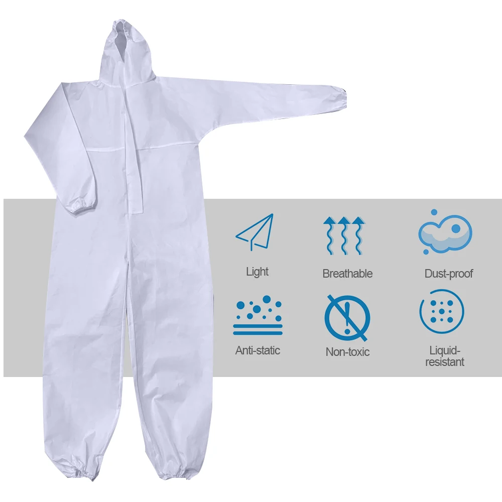 

Medical Protective Clothing Disposable Coverall Medical Isolation Gown Plastic Closures Isolation Suit Protective Clothing 5size