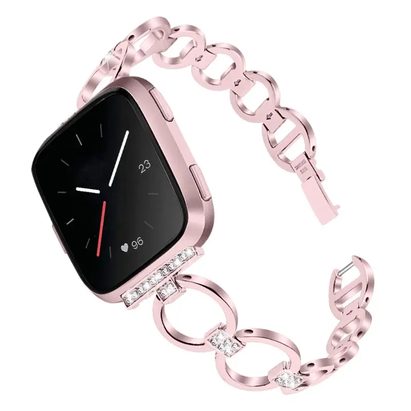 Двойной Круглые Наручные часы ремешок для Fitbit Versa/Versa lite браслет на запястье Smart аксессуары 125 мм-190 мм Элегантные Роскошные correa быть