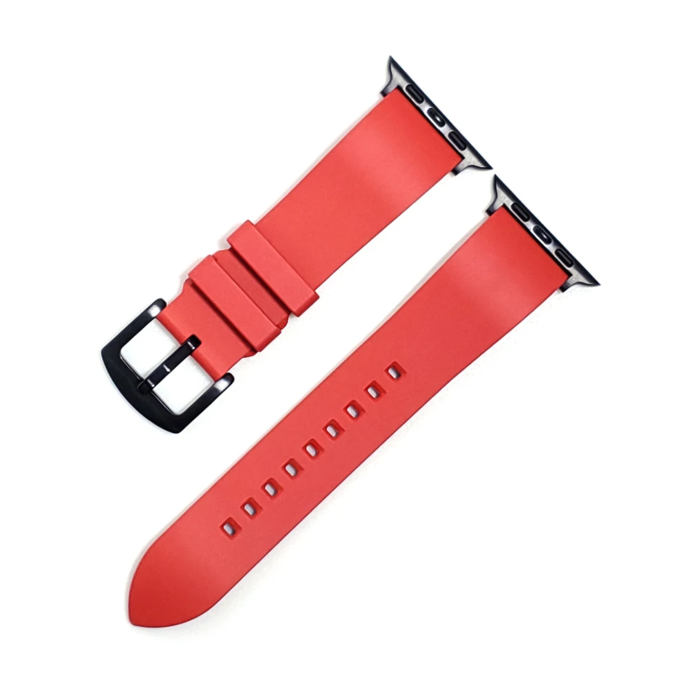 Ремешок резиновый для Apple Watch 44 мм 40 42 38 сменный силиконовый браслет iWatch Series 7 SE 6 5 4 3