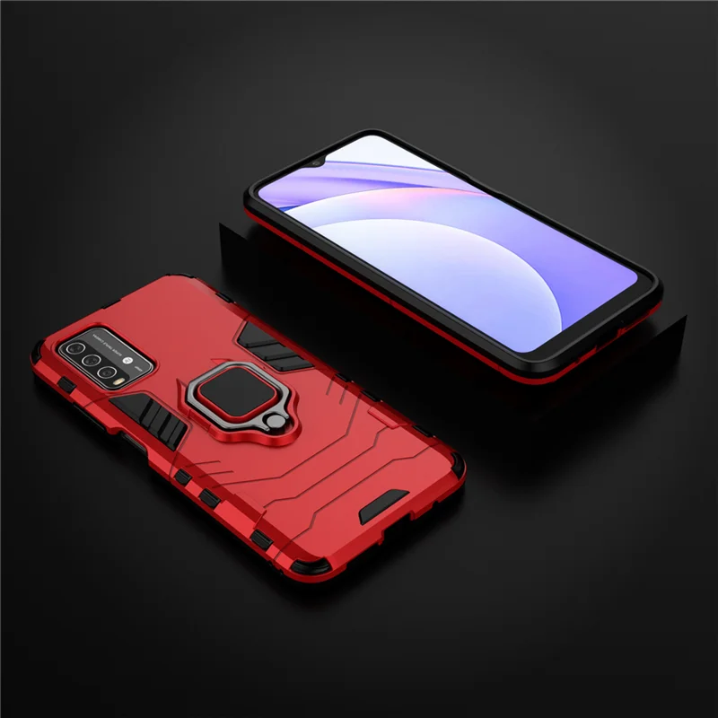 Shockproof Armor Case for Xiaomi Redmi 9T Redmi 10 Prime 10C K50 40 Ring Stand Cover for Xiaomi Redmi 9T Redmi9t J19S M2010J19SG floating waterproof phone case