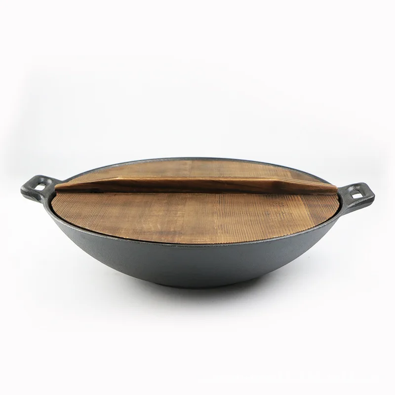 

Manufacturers Wholesale Cast-iron Dual Handle Cast Iron Wok Non-stick Pot Cookware Taobao a Generation of Fat
