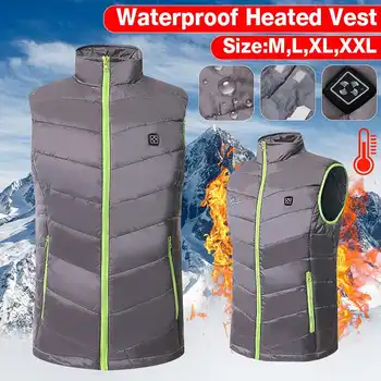 

Hot Selling Men Women Electric Heated Vest Heating Waistcoat Thermal Warm Clothing Feather USB Power Sleeveless Gray Jacket