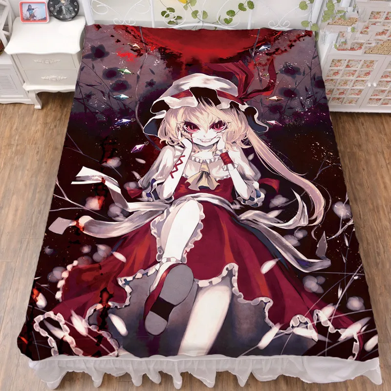 August обновление японского аниме TouHou проект сексуальная девушка фланель одеяло летнее одеяло кровать молочное волокно лист 150x200 см - Color: df35
