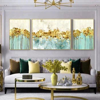 

Nordic Abstract Golden Coins Poster Canvas Painting Modern Scenery Wall Art Print Picture For Living Room Home Decor Unframed