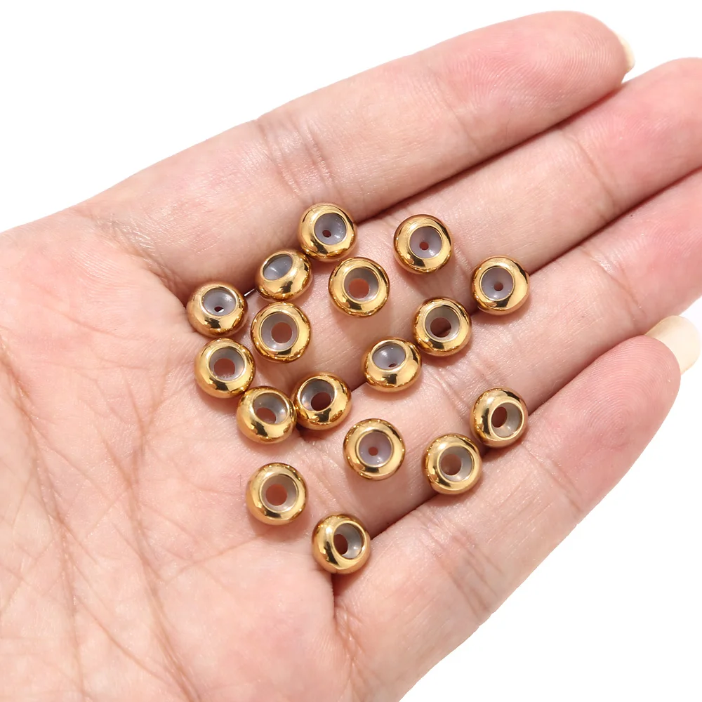 

50pcs 8mm Stainless Steel Insert Rubber Stopper Positioning Spacer Beads for Bracelet Necklace DIY Crafts Making Jewelry