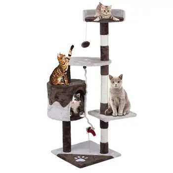 

(From Spain) Large Climbing Frame Cat'S Tree 112 cm Height Speed Pets Animals Scratching Posts Wonderful Toys House Furniture