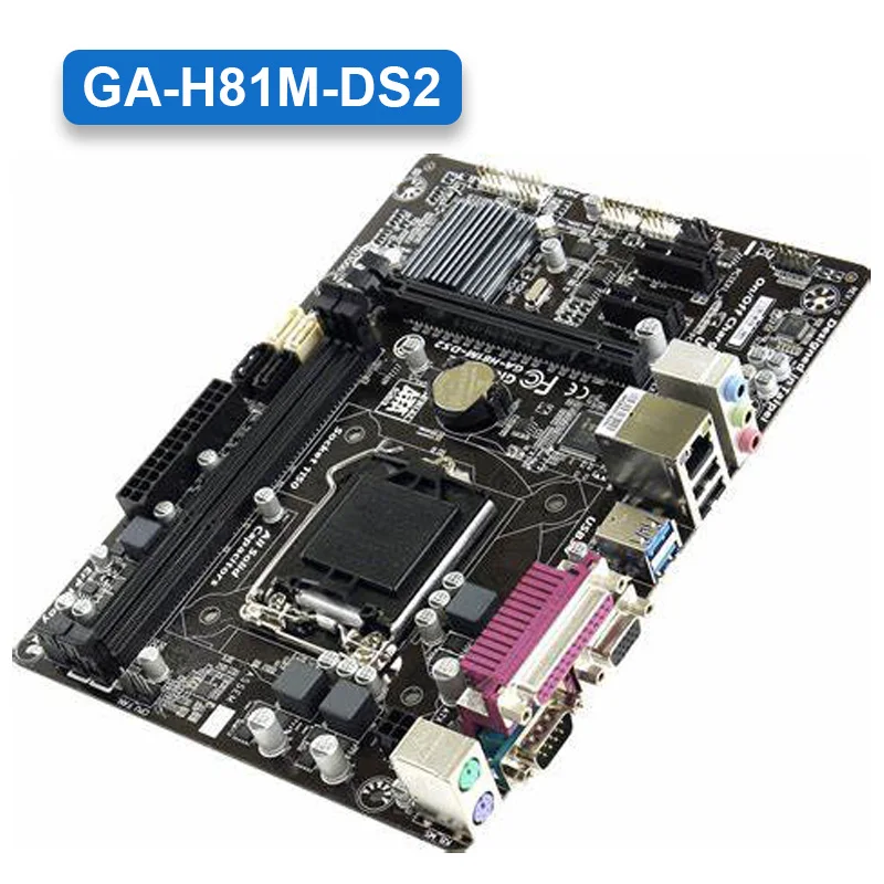 GIGABYTE GA-H81M-DS2 настольная материнская плата H81 Socket LGA 1150 i3i5 i7 DDR3 16G Micro-ATX UEFI биос оригинальная Отремонтированная материнская плата