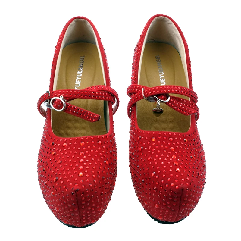 

New Fashion Womens Crystal Platform Shoes Elegant Ladies Diamond High Heel Shoes Buckle Strap Wedding Shoes Pumps Red Free Ship