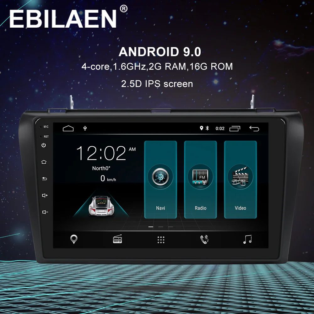 Cheap EBILAEN Car Multimedia Radio Player For Mazda 3 BK  Mazda3 2004-2009  2Din Android 9.0 Navigation Autoradio Tape Recorder GPS 2