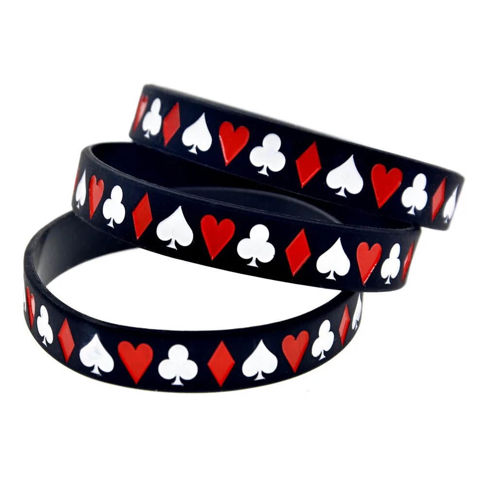 Poker Style Hip-hop silicone wristband For Man And Women