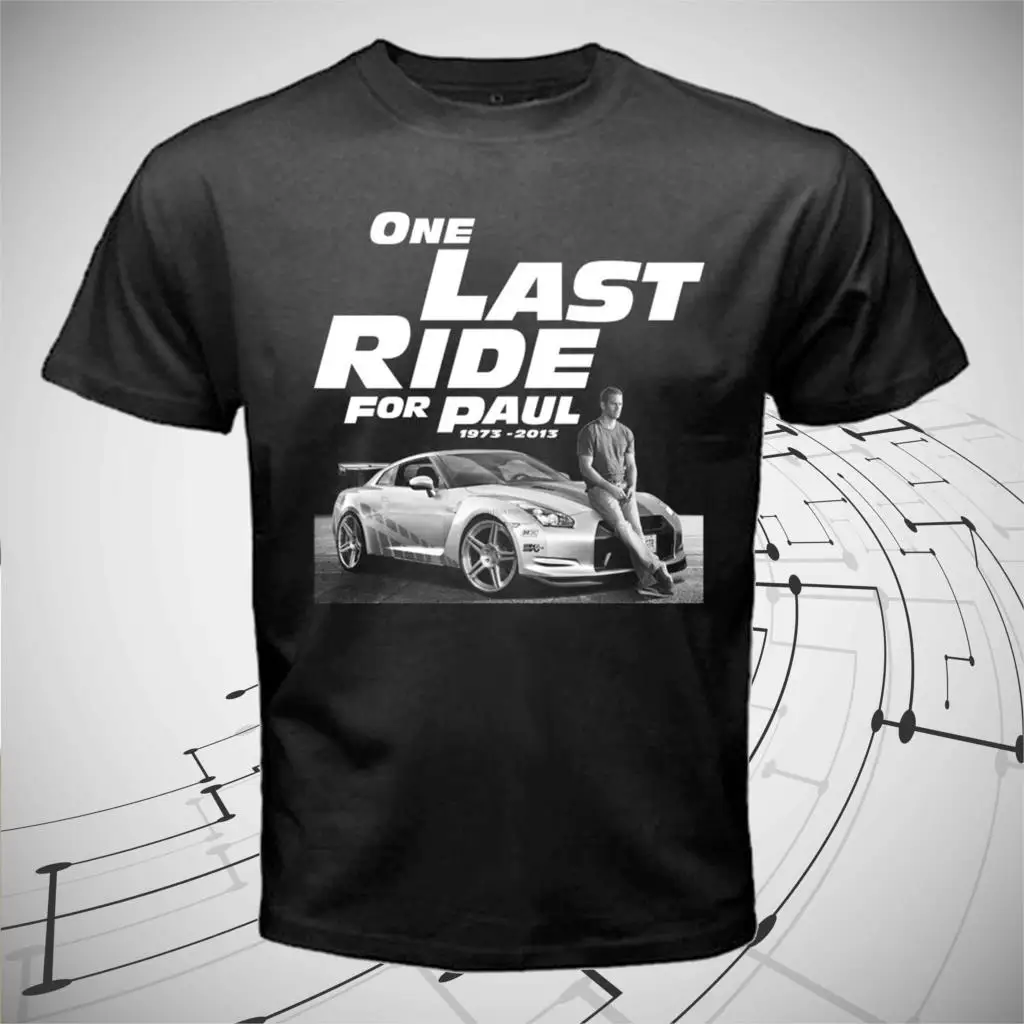 100% хлопок Форсаж 7 One Last Ride для Пола Уокера Футболка Мужская Дизайнерская