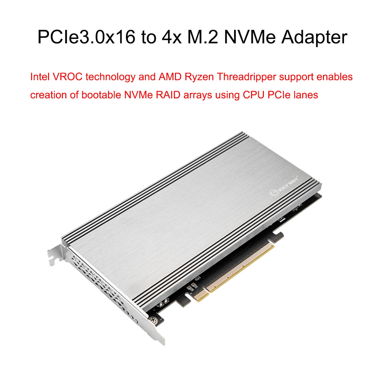 Iocrest Portas M.2 Nvme para Pcie 3.0 X16 Riser Controlador Adaptador Cartão só Suporte Bifurcação Motherboards Hyper M.2 X16 Nvme Cartões para acréscimos - Imagem 5