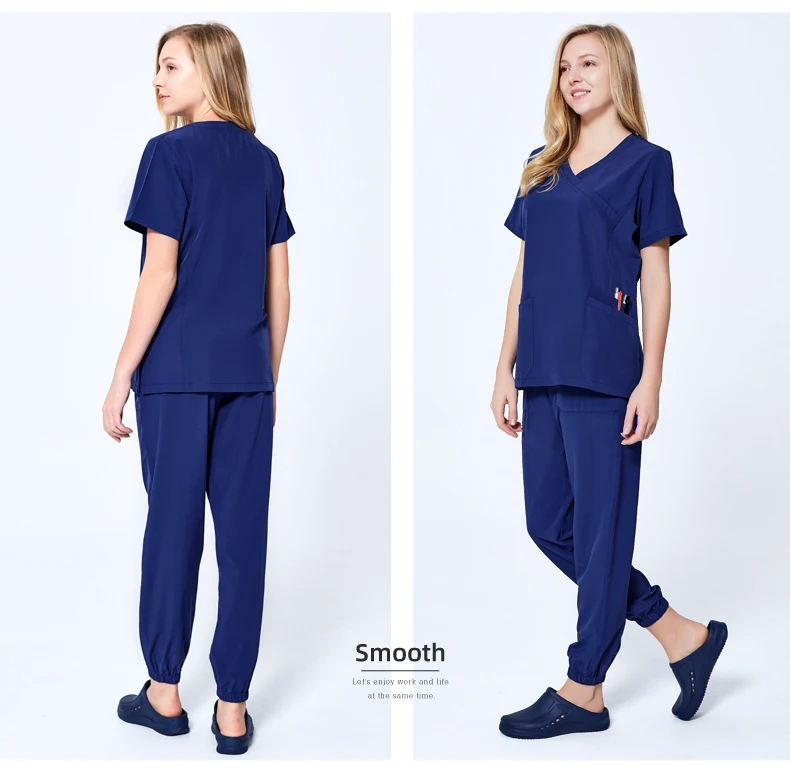 ANNO Medical Scrub Set Non sticky hair Pet Hospital Uniform Clinical Nursing Dress Surgical Clothes Shirt Trouser