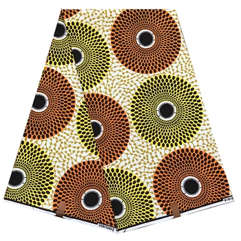 

High Quality African Real AfricanCotton Wax 6yards Pint African Ankara Fabrics Real Wax 100% Cotton for Party Dress