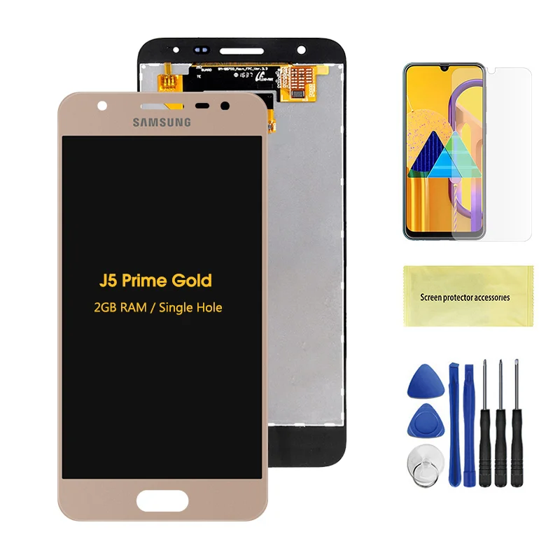 5," дисплей для SAMSUNG GALAXY J5 Prime lcd кодирующий преобразователь сенсорного экрана в сборе G570 SM-G570F G571F G571 lcd экран - Цвет: 2GB Gold