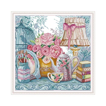 

Wedding Supplies Counted Cross Stitch Kits for Embroidery Needlework Kit Aida 14ct 11ct Printed Canvas DMC Floss DIY Home Decor