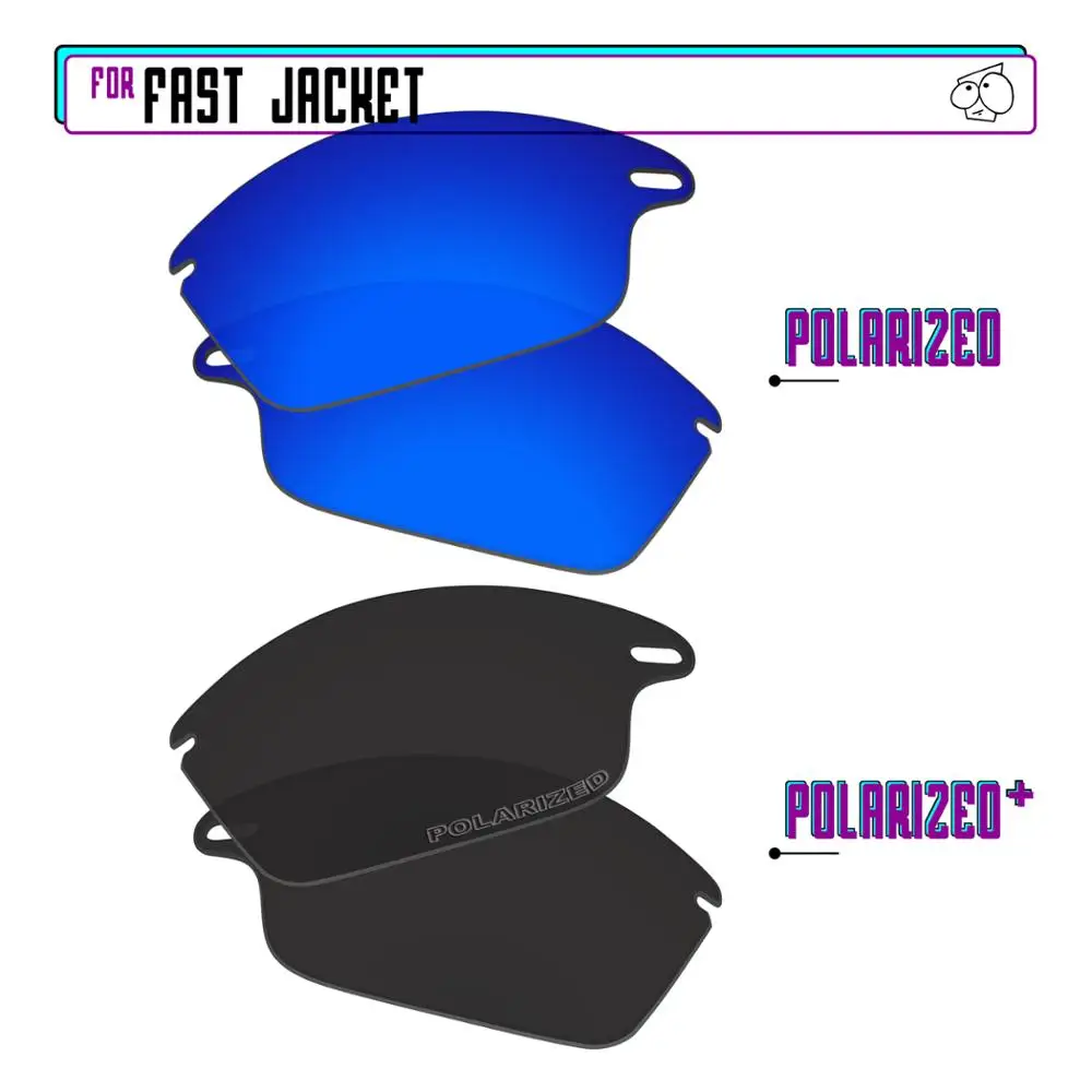 EZReplace Polarized Replacement Lenses for - Oakley Fast Jacket Sunglasses Black P Plus-Navy | Аксессуары для одежды