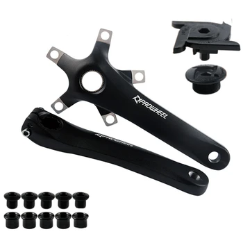 

PROWHEEL Bike Crankset Aluminum Alloy Bike Crank Arm Set with Bottom Bracket Kit and Chainring Bolts for MTB BMX Road Bicyle