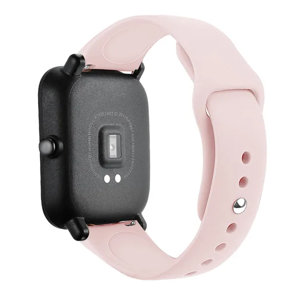 Silicone Soft Strap for Huami Amazfit GTS GTR 42mm Bracelet 20mm Wrist Band for Huami Amazfit Bip BIT Youth Wearable Watchband - Цвет: Розовый песок