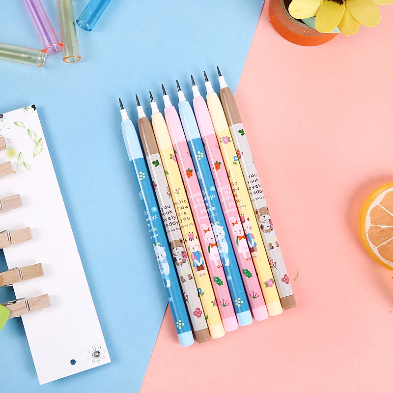 

4PCS/Set Non-sharpening Pencil Cute Stationery Cartoon Pencil Plastic Pencil Student School Office Stationery