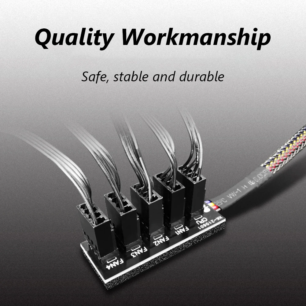 33.5cm 1 5 4 핀 PWM 팬 허브 분배기 어댑터, CPU 쿨러 팬 컴퓨터 PC 케이스 섀시 냉각 팬 전원 연장 케이블